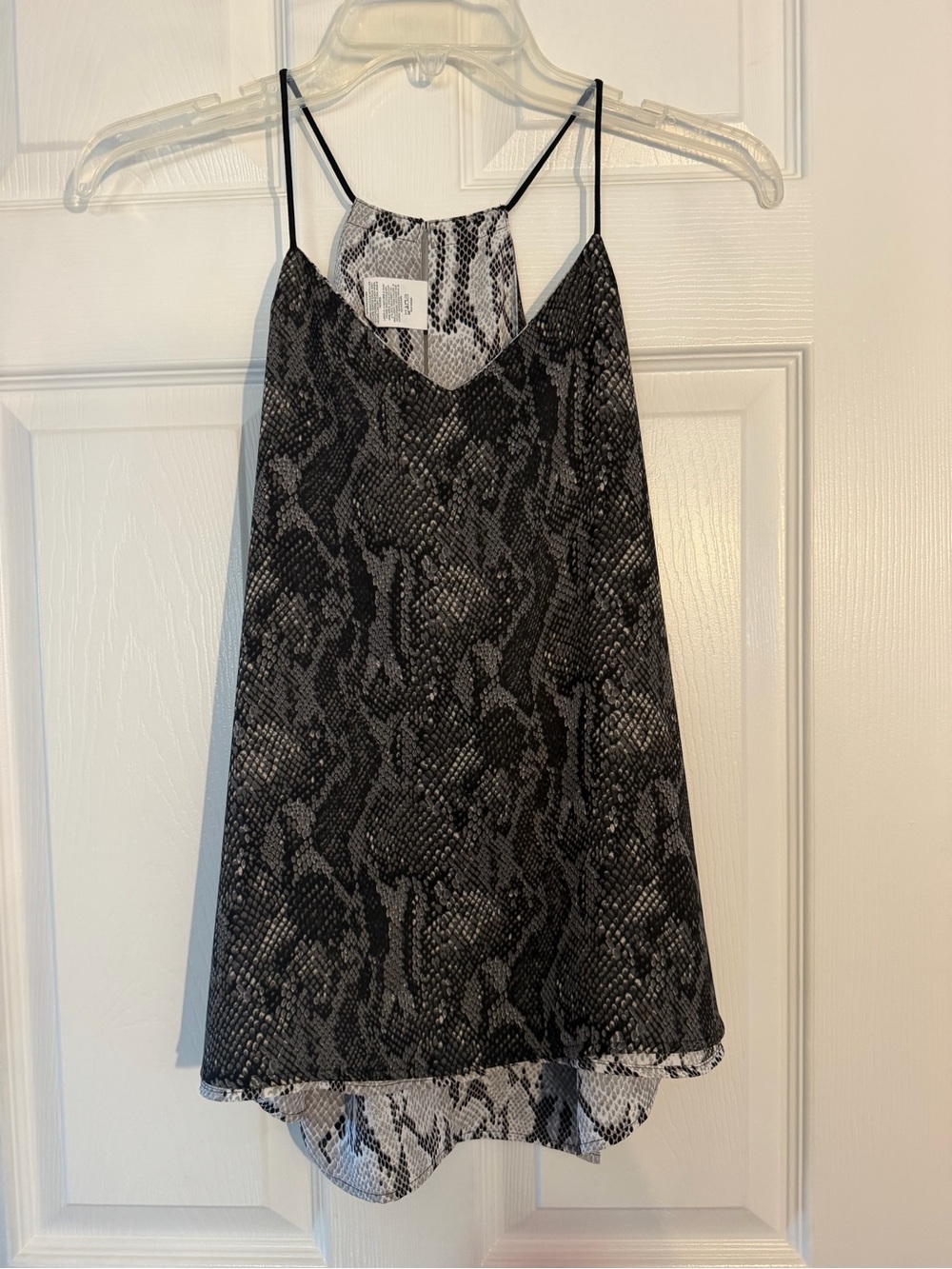 Express Snake-Print Satin Cami - Black & Gray reversible!